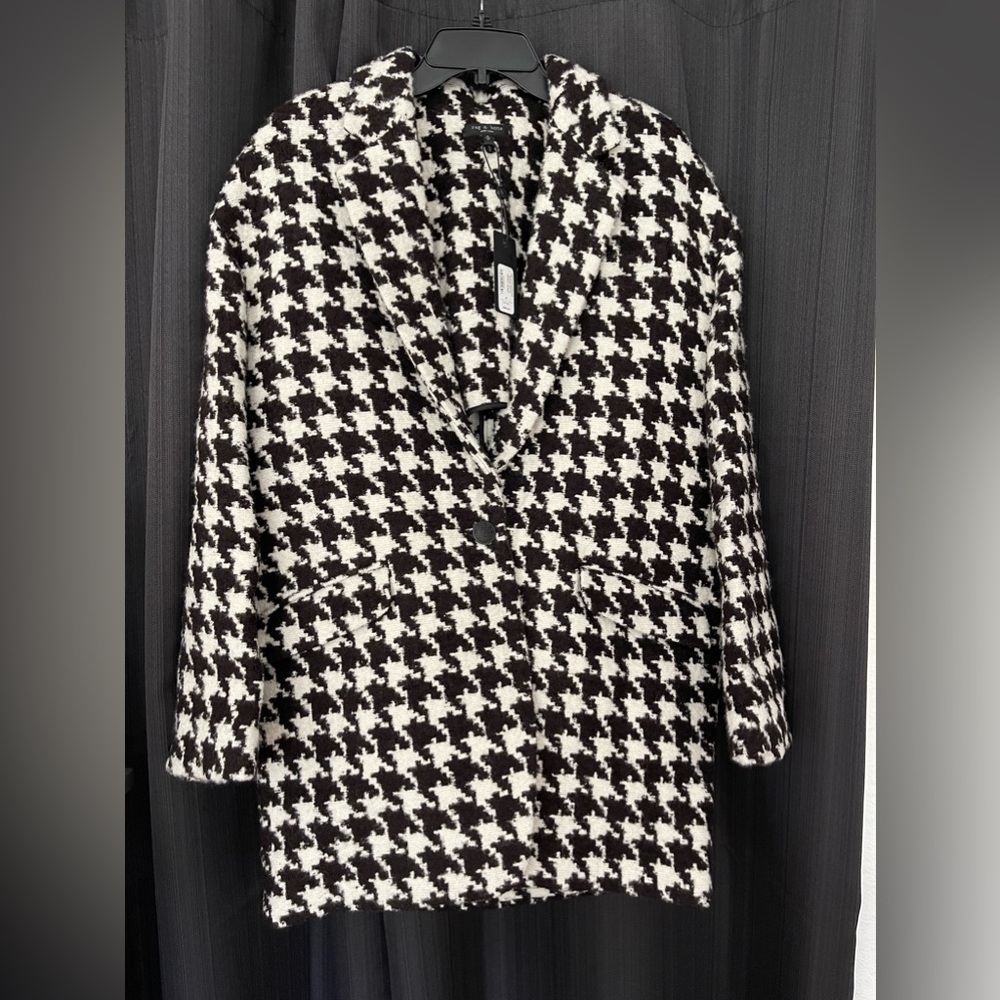 Rag & Bone Danny Wool Hoodstooth Coat